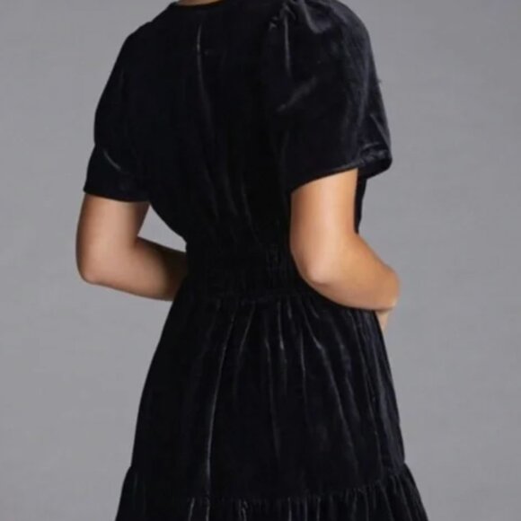 The Somerset Mini Dress: Velvet Edition in Black Plus size 2X - Picture 3 of 9